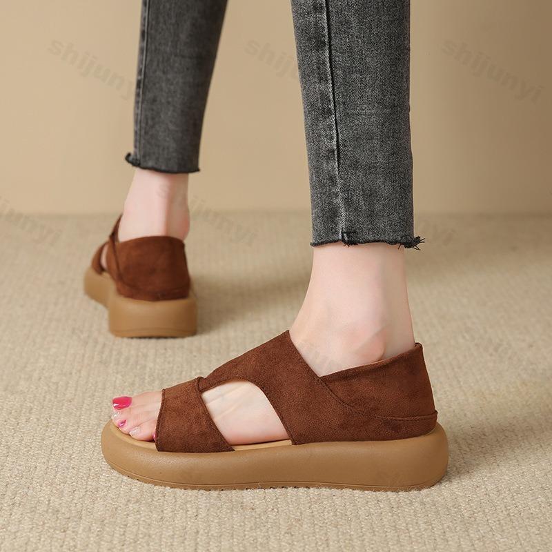 Fashion Fashion Leopard Casual Sandals for Women 2025 Summer New Thick Sole Open Toes Comfortable Cool Shoes Outdoor Beach Single Shoes