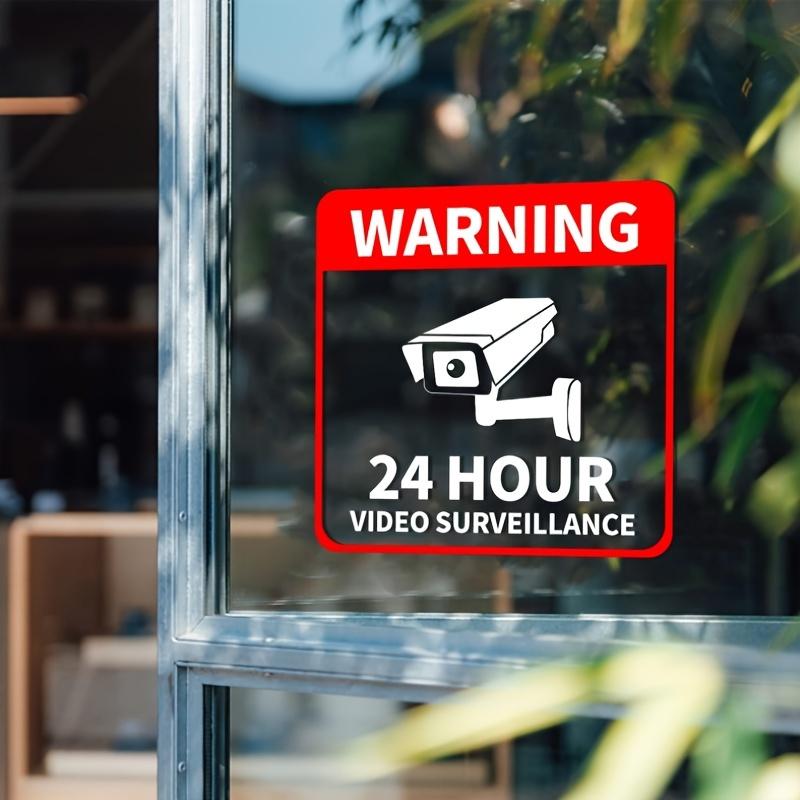 1 Stück Videoüberwachung Autoaufkleber Sonnenschutz Vinylaufkleber 24-Stunden-Kamera-Warnung Auto-Fensterdekoration Wasserabweisendes Zubehör
