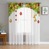 Farmhouse Christmas Ball Curtain Living Room Cafe Xmas Gifts Balls Window Curtains Kitchen Bedroom Outdoor Yard Sheer Polyester Ideal For