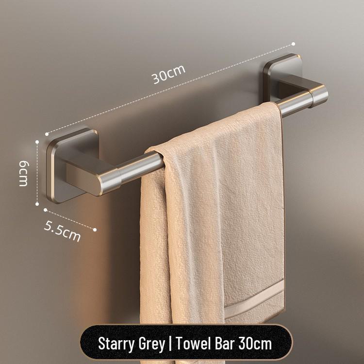 Pistolengrau Raumaluminium Stanzfreier Einzelstangen-Handtuchhalter mit Doppelgeländer für Badezimmer