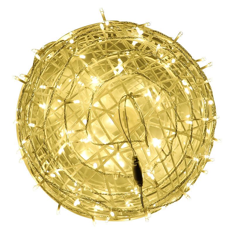 Solar-Powered Waterproof LED Rattan Ball String Lights for Outdoor Landscape and Tree Hanging