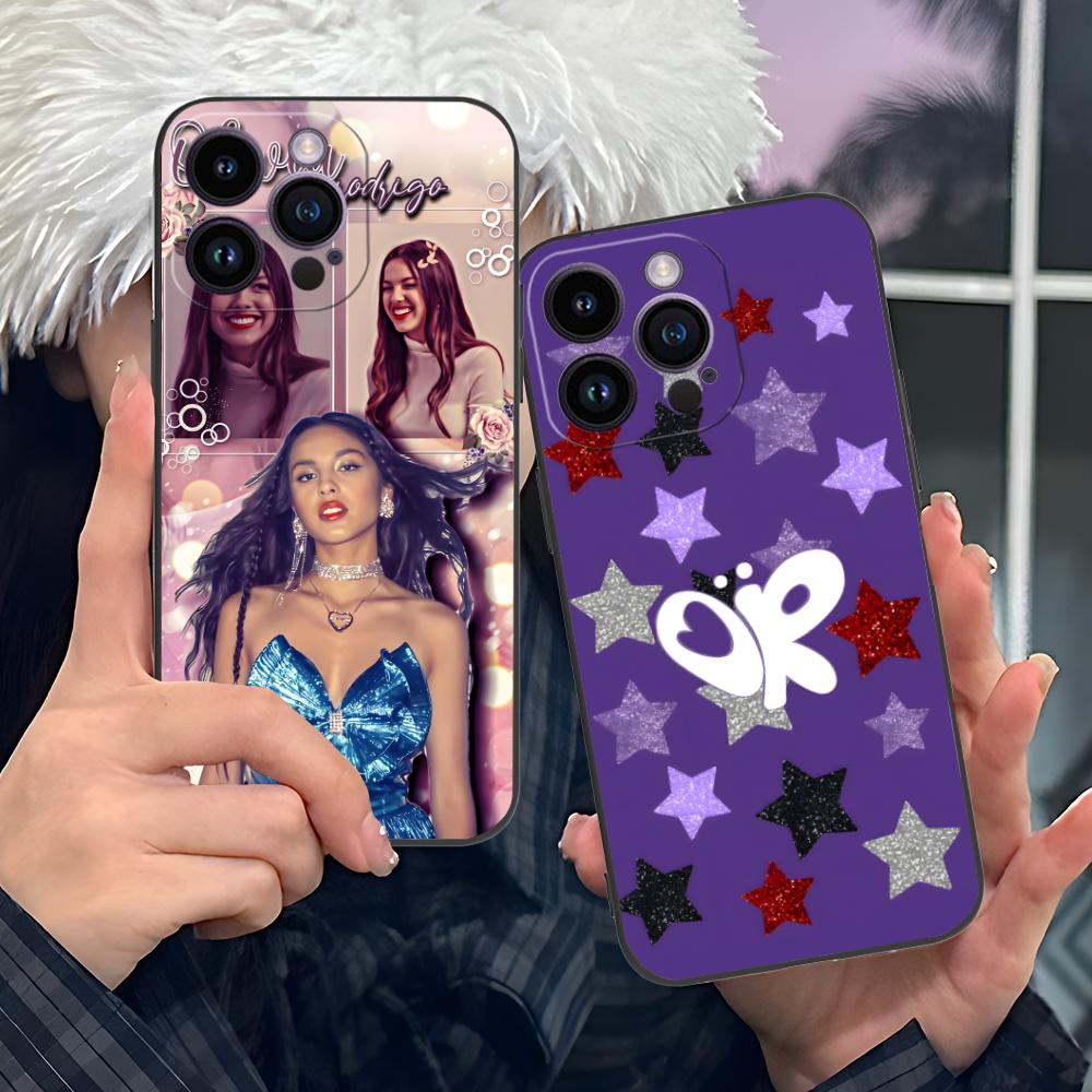 Mobile Olivia Phone Case for iPhone 16 15 14 13 12 11 X XR XS 8 7 Pro Max Plus Mini Black Cellphones Cover Smartphone