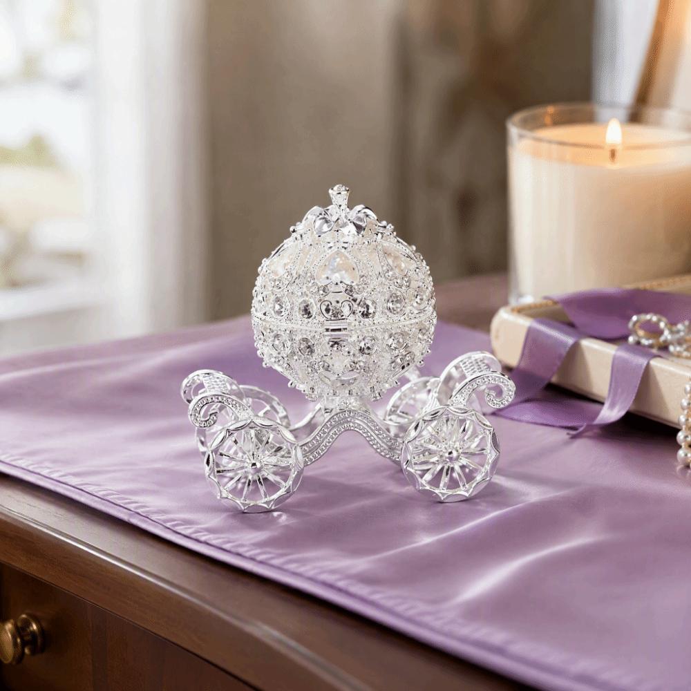 Zinc Alloy Material Metal Crafts Ornament Pumpkin Shaped Trinket Storage Box Vanity Organizer