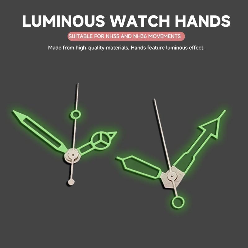 NH35 Hands Watch Accessories Watch Hand NH35 NH36 Hand Green Luminous Fit for NH35/NH36/4R/7S Movement Watch Pointer Accessories
