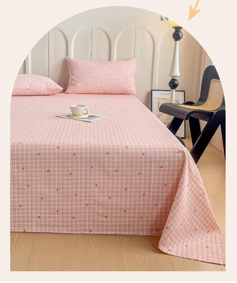 Coarse Cotton Bed Sheet: Student Dormitory Single/Double Linen 3-Piece Set