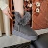 Suede Women's Shoes Two Wear Snow Boots Women's 2025 New Autumn and Winter Thick-soled Super Fire Short Boots Warm Snow Cotton