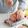 Tagliaformaggio Acciaio Inossidabile, Lama Rettangolare Manuale per Formaggio a Blocco, Ghigliottina Multi-uso per Salsiccia, Prosciutto, Carne Essiccata