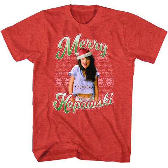 Saved By The Bell Kelly Kapowski Christmas Hat Merry Kapowski Men T Shirt XL
