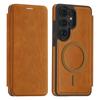 Man Business Leather Magnetic Case for Samsung S26 S25 Ultra Coque S25 Edge FE For Magsafe Faux Leather Cards Slot Phone Cover