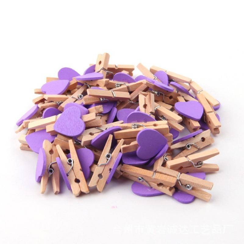 50 stk 3 cm Mini Fotoklemme Farge Love Treklemme Creative Clip Photo Home Decoration Clip