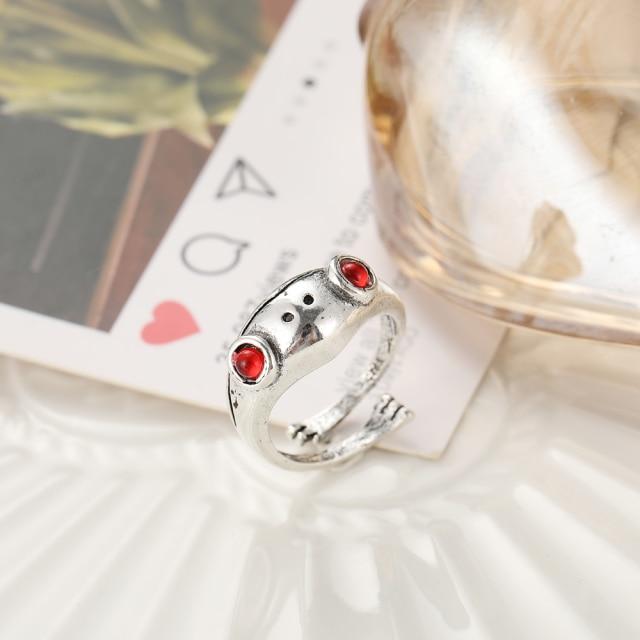 Finger Ring Girls Snake Smile Stylish Fashionable Men Jewelry Women Classic Vintage Ancient Tone Color Punk Hip Hop Adjustable Boho FrogFashion