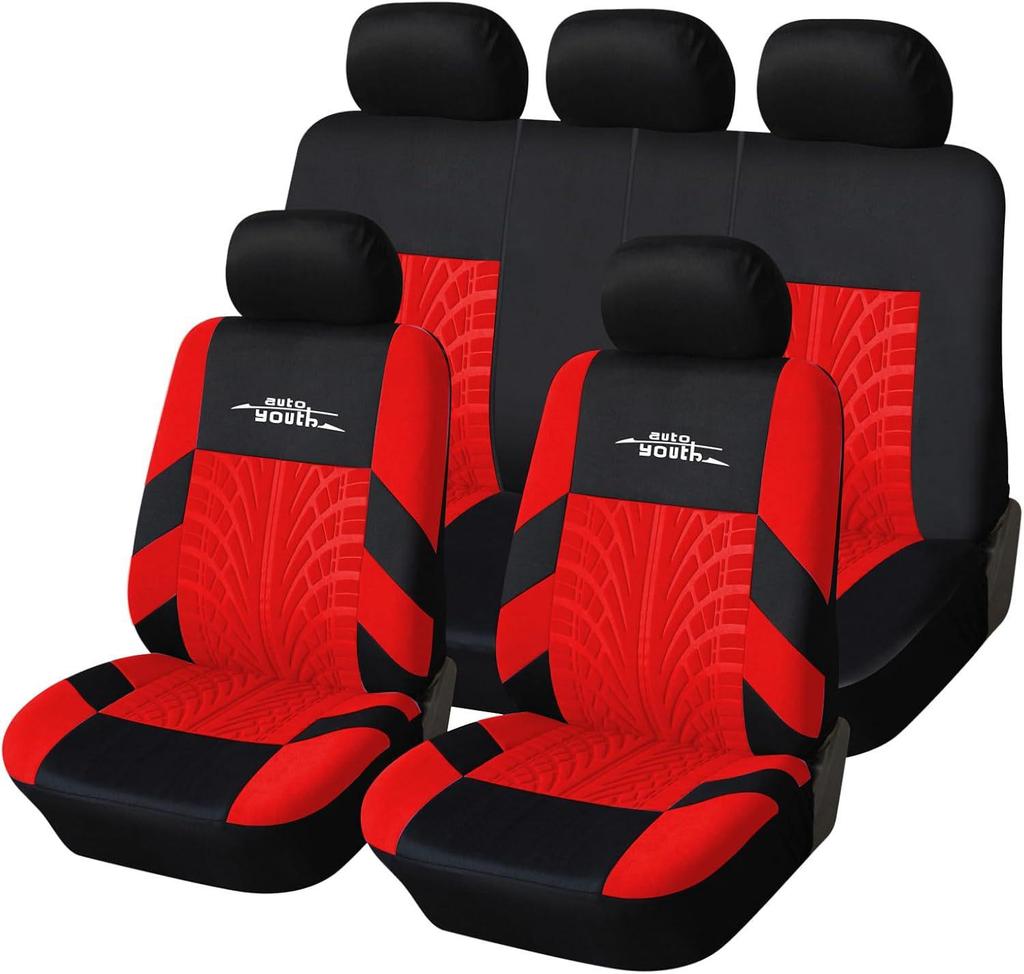 Temu Embroidered Car Seat Cover with Tire Pattern - For Export To Russia and Mexico