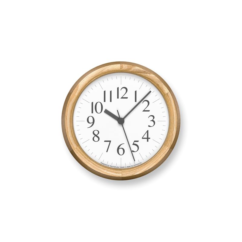 Lemnos Analog Wall Clock, Natural Oak Wood, ClockB Small, YK24-15