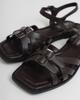 Flache Sandalen Allsy 41869 36 schokoladenfarben Öko-Leder