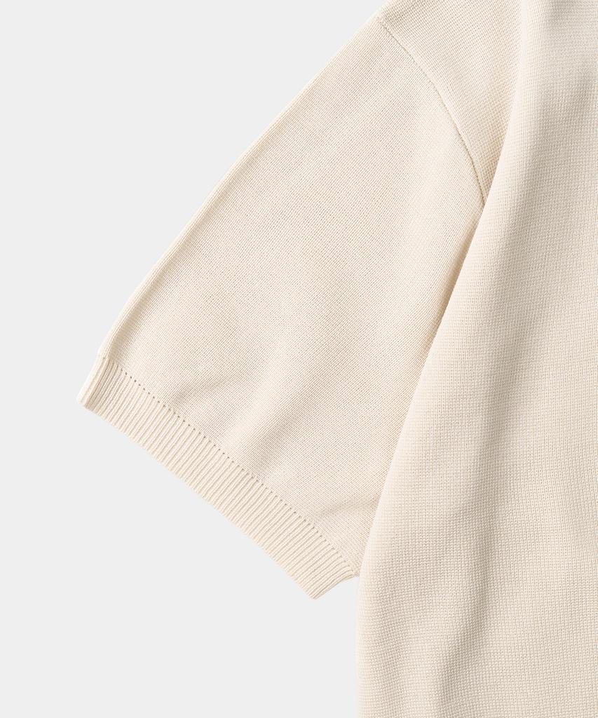 Excontainer Essential Collar Half Knit Cardigan (Ivory)