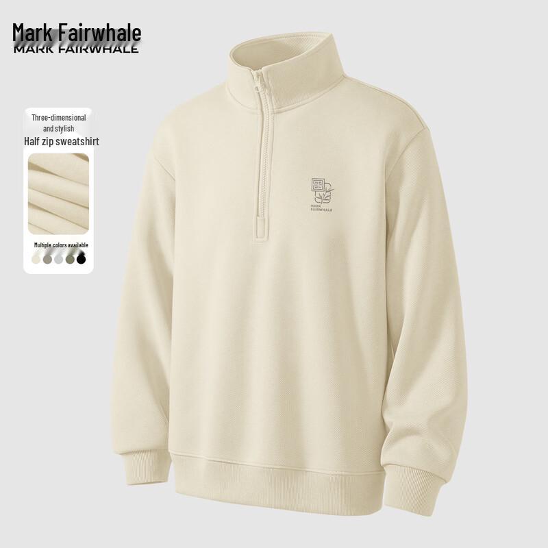 

Mark Fairwhale Men s Loose Fit Half-Zip Stand Collar Sweatshirt 3XL