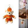 Plush Bear Charm Keychain Lovely Animal Police Backpack Handbag Charm Pendant