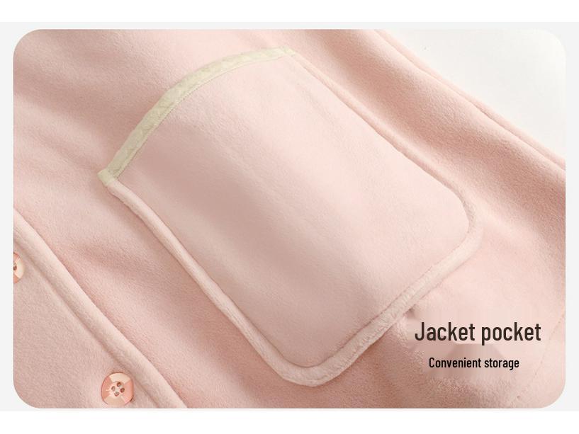 Women's Thickened Coral Fleece Pajamas Set - Long Sleeve, Warm, 2025 New Autumn/Winter Style Homewear