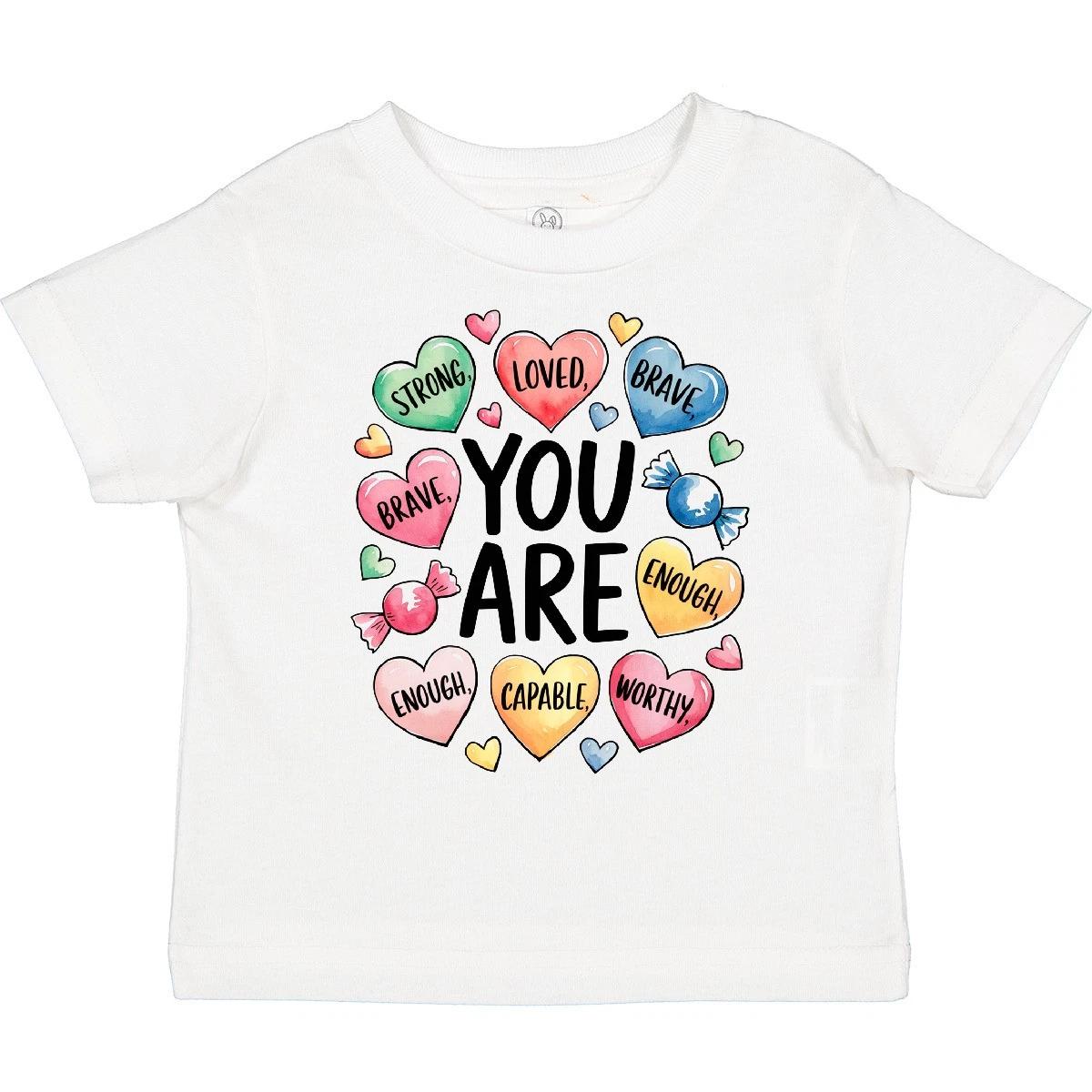 Inktastic Colorful Encouraget You Are Strong Loved Brave Toddler T-Shirt Tee 100