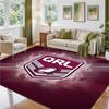 Queensland Maroons Design Crystal Velvet Rug Soft Decorative Mat for Bedroom Entrance