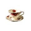 British High-value Gold-painted Coffee Cup and Saucer Retro Rose Lace Ceramic Cup and Saucer European Court Afternoon Tea Teacup