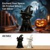 3D Printed Witch Cat Figurine Halloween Party Decoration Gothic Style Magic Cat Ornament for Various Festive Occasions Home Desk Decor