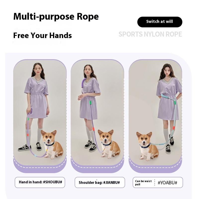 5ft Large Dog Leash for Golden Retriever & Labrador Eco-friendly Polyester Traction Rope Chain Animal Pattern for Outgoing Dogs