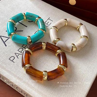 Farbverlauf Zylinder Stretch-Armband: Bohemian Retro Ethnischer Stil Handschmuck