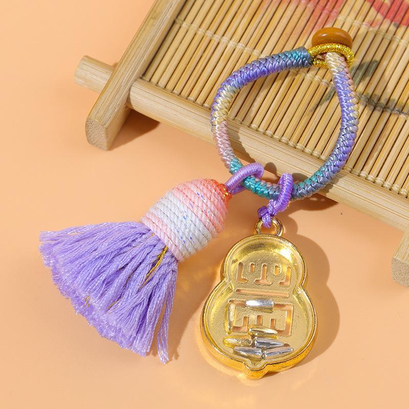 1Pcs Chinese Style Gourd Shape Bag Decor Acrylic Material Festive Gift Good Luck Keychain Pendant Harmonious And Prosperous