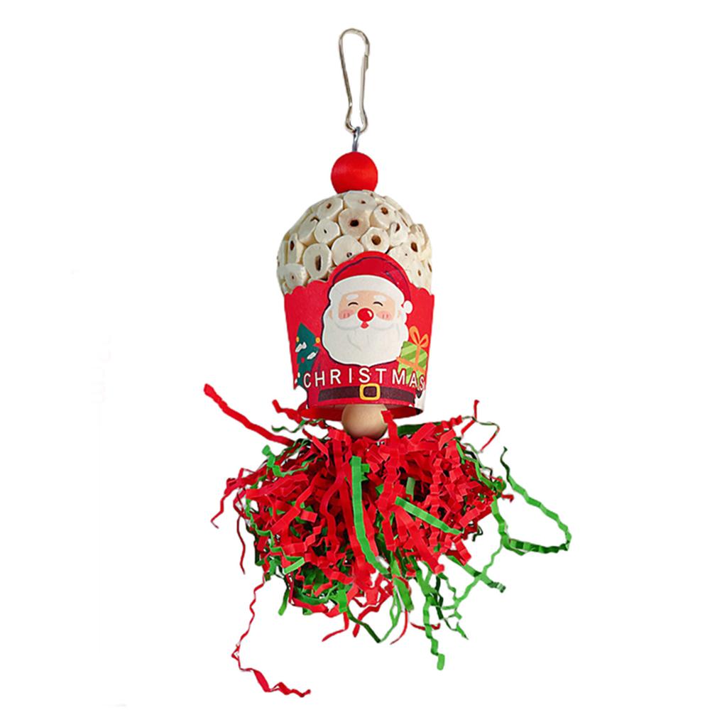22cm Christmas Pet Hanging Chewing Toys With Bells Sola Balls Anxiety Relief Cage Accessories For Teeth Grinding Care