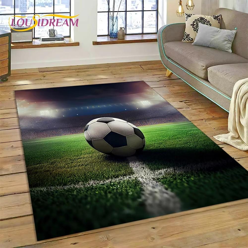 Soccer Football Field Rug Carpet for Living Room Bedroom Home Decor,Floor Mat Non-slip Decoration for Sofa Kitchen Doormat Gifts