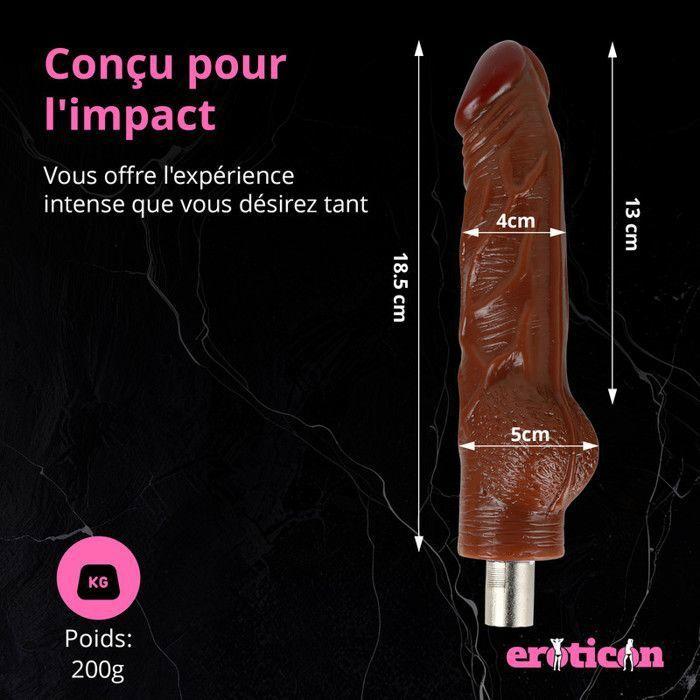 Gode - Eroticon - Marron - 18,5 cm - 5 cm - 3XLR compatible