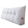 Headboard Pillow with Side Pocket Linen Triangular Headboard Wedge Cushion Bed Bolster Cushion for Shoulder Back Waist Support Dorm Home Bedroom