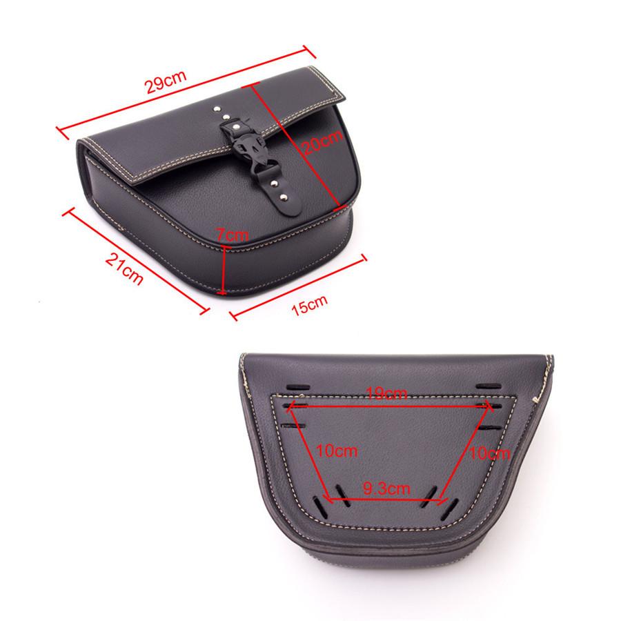 Black Synthetic Leather Motorcycle Side Saddle Bag Luggage For Cafe Racer Custom