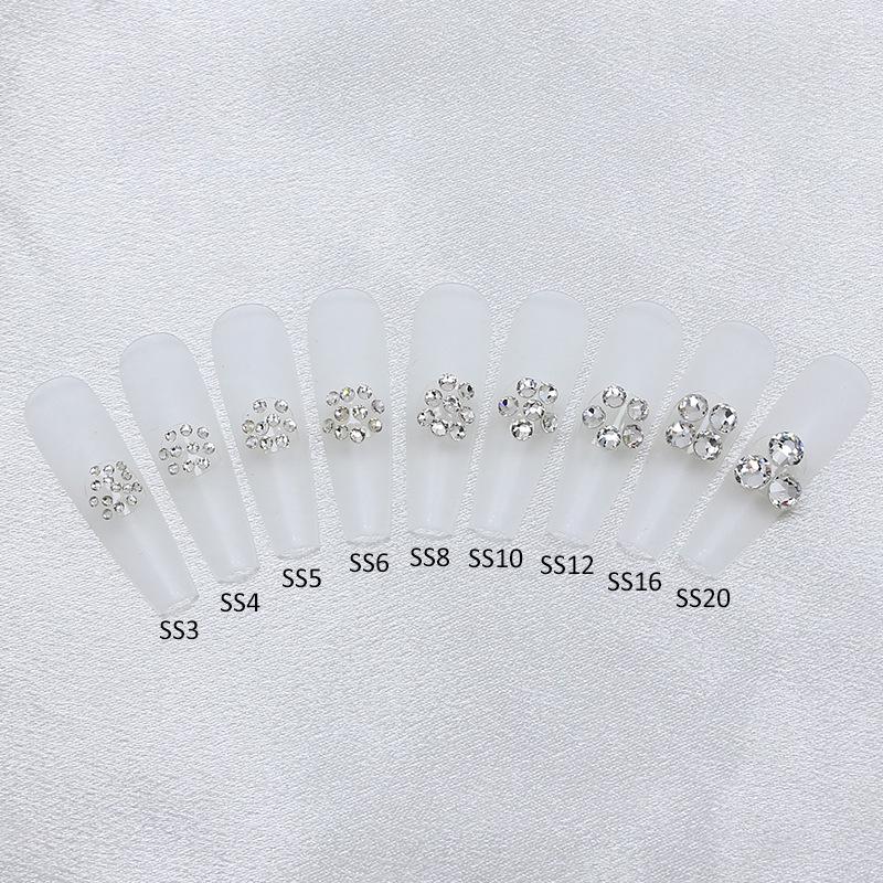 

Супер Блестящие Белые Круглые Стразы Плоской Формы K9 3D Многогранные Ювелирные Аксессуары White SS3 (1.35-1.4mm) - 1440 pcs/pack