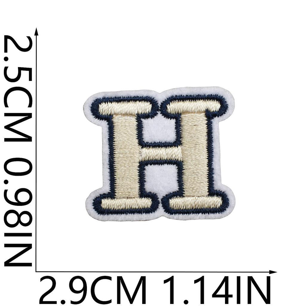 Mini Pegatina de Tela Bordada con Alfabeto Inglés Tamaño Pequeño DIY para Bolso Cambiante Parche Decorativo Pegatina Etiqueta Bordada por Computadora Número