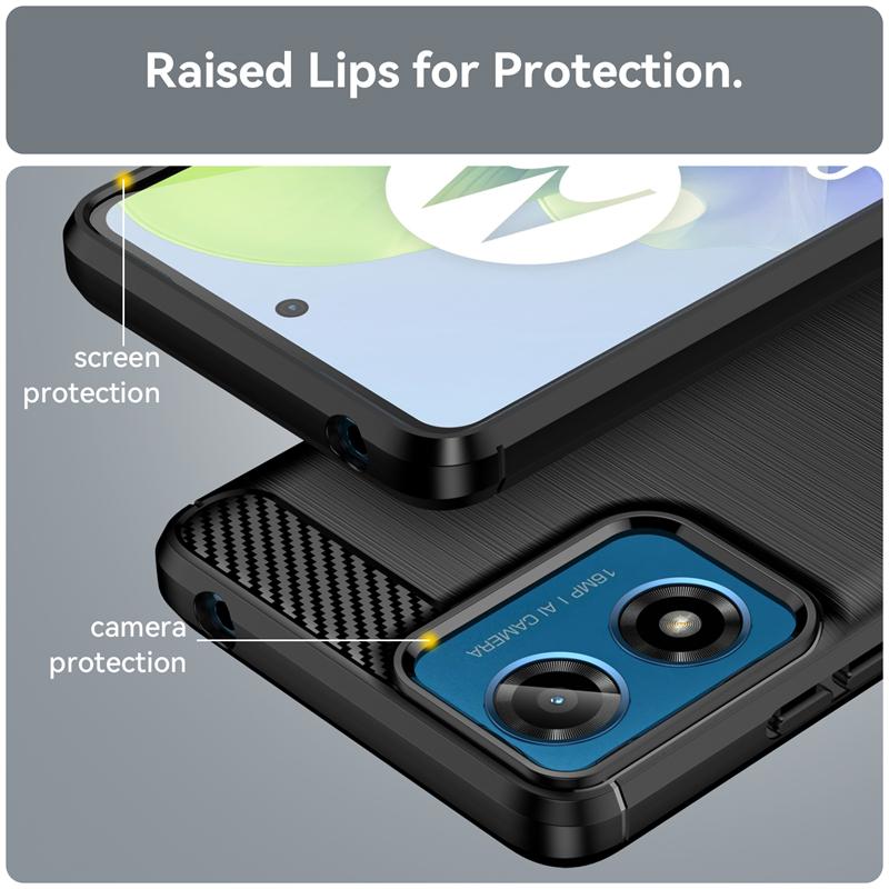 For Motorola Moto G04S Case Silicone Carbon Fiber Back Cover For Moto G04S G04 G14 G24 G54 G64 G84 G32 Case For Moto G04S Case