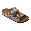 Womens/Ladies Mia Leopard Print Double Strap Sandals