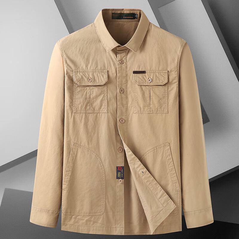 Men's Plus Size Cotton Long Sleeve Workwear Shirt