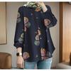 Women's Fashion Casual Spring Autumn Colour Block Print Long Sleeve O-Neck Blouses & Shirts