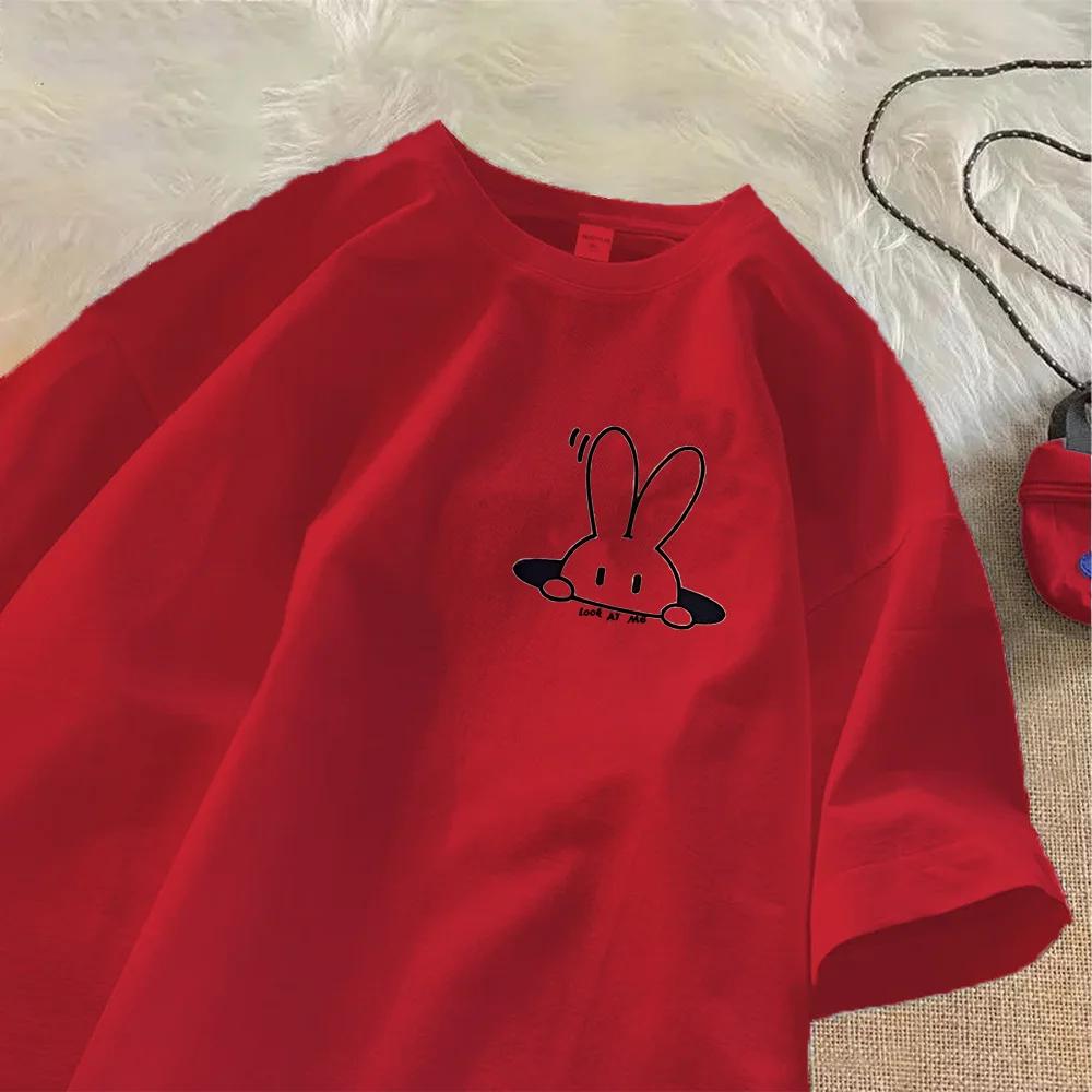 Women Fashion Summer Casual Outfit Clothing New Rabbit Printed Short Sleeved Tshirt for Womens Tshirt Clothing Street Casual