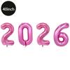 40Inch Big Foil Birthday Balloons Helium Number Balloon 2026Happy New Year Wedding Party Decorations Shower Large Figures Globos