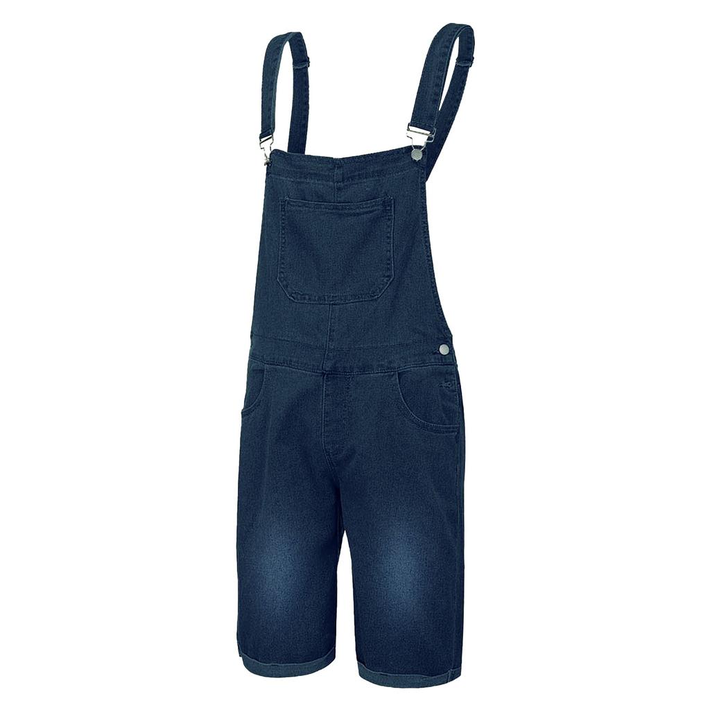 Mens Mutil Pocket Jeans Overall Jumpsuit Streetwear Overall Suspender Pants