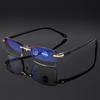 Frameless Square Reading Glasses for Men Women's Anti Blue Light Computer Eyeglasses Far Sight Presbyopia Reader Glasses Women
