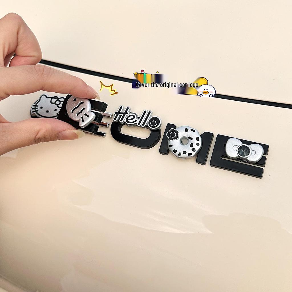 2026 Geely Xingyuan EX2 Cute Cartoon Car Logo Stickers for Front & Rear Interior Modification