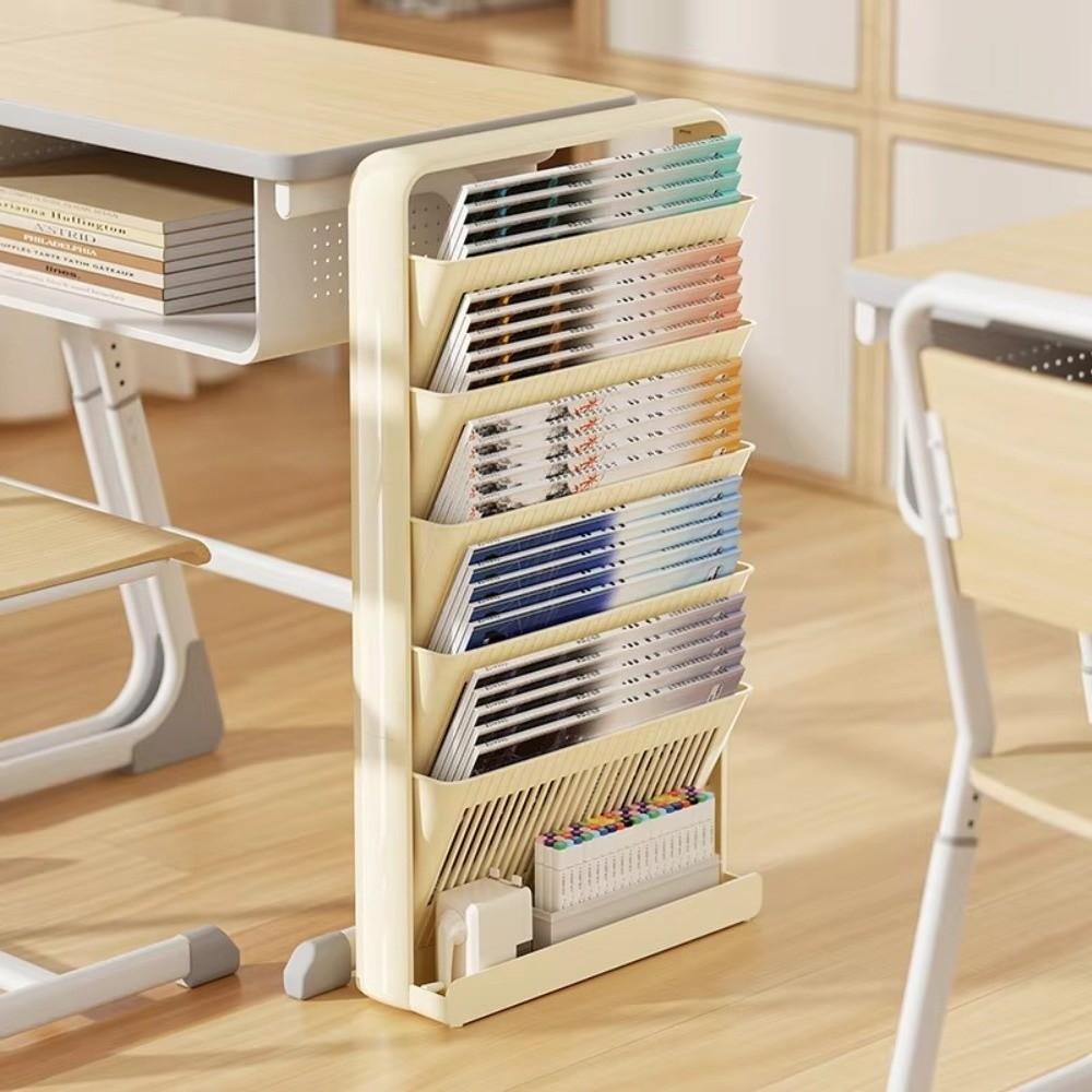 Removable Study Desk Organizer Multi-Layer Side Mounted Bookshelf  Student Table