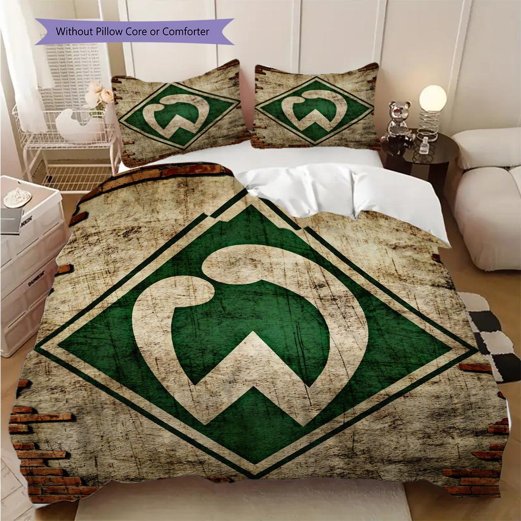 SV Werder Bremen Mönster Sängkläder Täcke Set Örngott Kuddfodral Heminredning Födelsedagspresent (1 * påslakan + 2 * örngott, utan kärna)