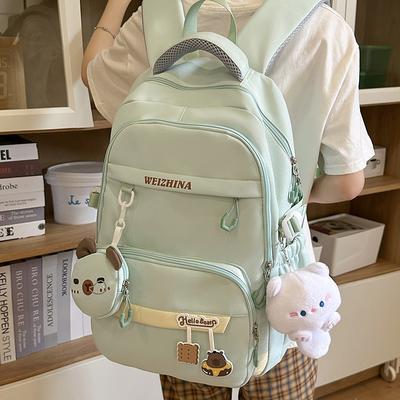 New High-value, Fresh and Sweet Backpack, Simple Multi-pocket and Large-capacity Backpack for Junior and High School Students