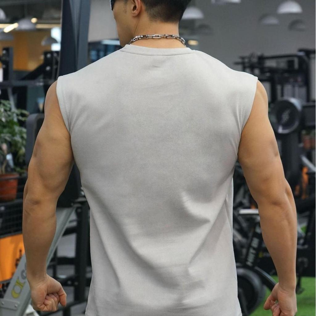 Ανδρικό Βαμβακερό Αμάνικο Tank Top American Fitness Brothers με Φαρδιούς Ώμους για Καλοκαιρινό Τρέξιμο και Αθλητισμό