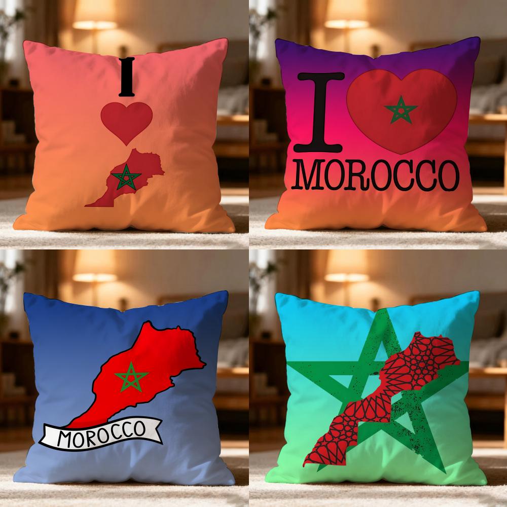 Morocco MAR Flag Pillow Case Cushion Cover Soft Washable Pillow Case MultiScene For Couch Bed Travel Office Use